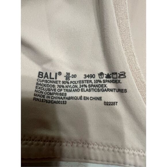Bali  No Padding Bra Nude/ Beige Sz 38DD NWT - Picture 4 of 5